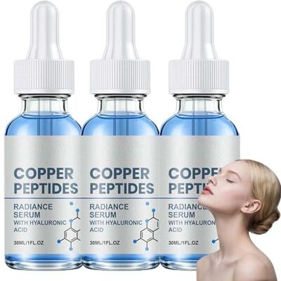 XINRAN Sérum visage aux peptides cuivre, Sérum aux peptides cuivre, Serum anti-âge visage, Serum l'acide hyaluronique, Sér/um face peaux matures, Hydratation intense atténuation ridules, (3pcs) XINRAN Sérum visage aux peptides cuivre, Sérum aux peptides cuivre, Serum anti-âge visage, Serum l'acide hyaluronique, Sér/um face peaux matures, Hydratation intense atténuation ridules, (3pcs)