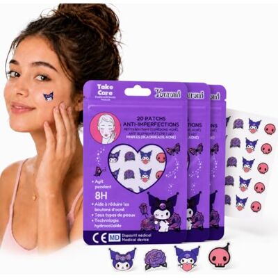 Mevsim Store Kuromi Patch Bouton 60 pcs – Anti Bouton Hydrocolloïde Visage Jour Nuit – Absorbe le Sébum, Aide contre Imperfections et Points Noirs – Design Cute Adolescents Adultes Mevsim Store Kuromi Patch Bouton 60 pcs – Anti Bouton Hydrocolloïde Visage Jour Nuit – Absorbe le Sébum, Aide contre Imperfections et Points Noirs – Design Cute Adolescents Adultes