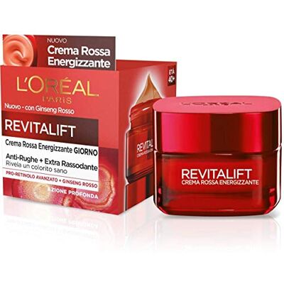 L'Oreal Paris L'Oréal Paris Traitements Crème Visage Journée Énergisante Anti-Rides Revitalift, Formule Extra Raffermissante Enrichie au Ginseng Rouge et Proretinol Avancé, 50 ml L'Oreal Paris L'Oréal Paris Traitements Crème Visage Journée Énergisante Anti-Rides Revitalift, Formule Extra Raffermissante Enrichie au Ginseng Rouge et Proretinol Avancé, 50 ml
