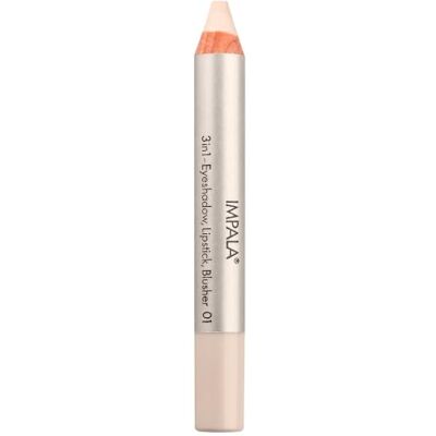 Impala Crayon Jumbo 3 en 1 Couleur 01 Blanc Ombre à Paupières, Rouge à Lèvres et Fard à Joues Texture Lisse et de Longue Durée Couleurs Intenses Impala Crayon Jumbo 3 en 1 Couleur 01 Blanc Ombre à Paupières, Rouge à Lèvres et Fard à Joues Texture Lisse et de Longue Durée Couleurs Intenses