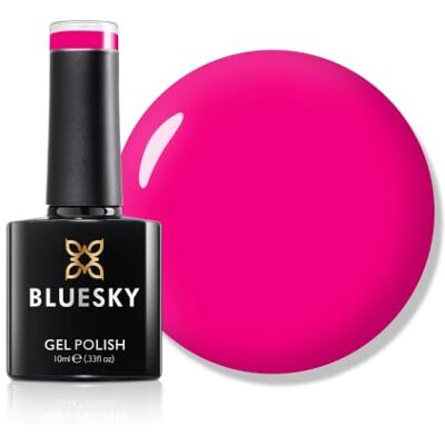BLUESKY Gel Nail Polish 10ml, Fuchsia Frenzy GRC28, Neon Pink Gel Nail Polish for 21 Day Manicure, Requires Curing Under LED UV Nail Lamp BLUESKY Gel Nail Polish 10ml, Fuchsia Frenzy GRC28, Neon Pink Gel Nail Polish for 21 Day Manicure, Requires Curing Under LED UV Nail Lamp