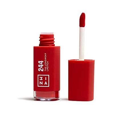 3ina MAKEUP The Longwear Lipstick 244 Rouge Rouge à Lèvres avec Acide Hyaluronique Mat Liquid Couleur Hautement Pigmenté Mat Vegan Cruelty Free 3ina MAKEUP The Longwear Lipstick 244 Rouge Rouge à Lèvres avec Acide Hyaluronique Mat Liquid Couleur Hautement Pigmenté Mat Vegan Cruelty Free