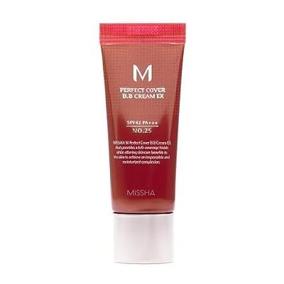 MISSHA Perfect Cover BB Cream EX SPF42 PA+++ 20ml Couverture Parfaite Protection Solaire SPF 42 Formule Légère, Teinte No.25 Warm Beige, 10g MISSHA Perfect Cover BB Cream EX SPF42 PA+++ 20ml Couverture Parfaite Protection Solaire SPF 42 Formule Légère, Teinte No.25 Warm Beige, 10g
