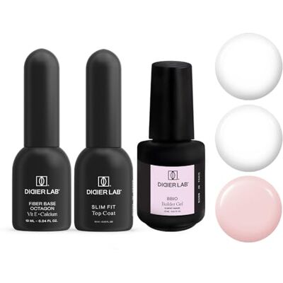 DIDIER LAB Premium Set Vernis Gel Fibre Base Coat UV Octagon 10 ml Gel Fabricant BBIO Almost Naked 15 ml Top Coat Slim Fit UV 10 ml Sans HEMA TPO Pour Reconstruction et Renforcement des DIDIER LAB Premium Set Vernis Gel Fibre Base Coat UV Octagon 10 ml Gel Fabricant BBIO Almost Naked 15 ml Top Coat Slim Fit UV 10 ml Sans HEMA TPO Pour Reconstruction et Renforcement des
