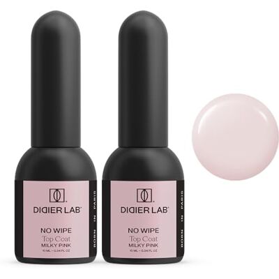 DIDIER LAB Gel Top Coat Milky Pink Set Top Coat UV No Essuyage pour ongles en gel Niveaux les Imperfections avec une résistance maximale aux éclats Protection professionnelle des ongles 2 x 10 DIDIER LAB Gel Top Coat Milky Pink Set Top Coat UV No Essuyage pour ongles en gel Niveaux les Imperfections avec une résistance maximale aux éclats Protection professionnelle des ongles 2 x 10