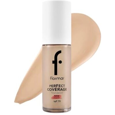 Flormar Perfect Coverage Foundation – Fond de teint liquide haute couvrance avec SPF 15 – hydratation longue durée pour un fini naturel avec protection solaire quotidienne, 131 Warm Nude Flormar Perfect Coverage Foundation – Fond de teint liquide haute couvrance avec SPF 15 – hydratation longue durée pour un fini naturel avec protection solaire quotidienne, 131 Warm Nude
