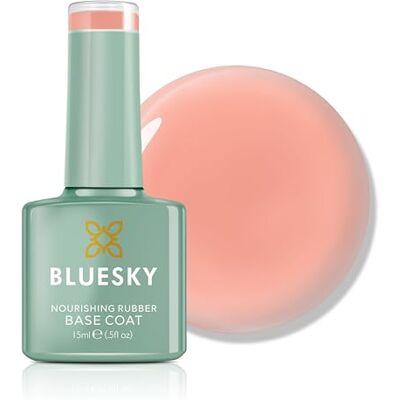 BLUESKY Rubber Base Coat for Gel Nails 15ml Peach Glow Strengthening Builder Base Gel for Weak Damaged Nails Flexible Soak Off Base Coat UV LED Salon Professional Nail Care Treatment BLUESKY Rubber Base Coat for Gel Nails 15ml Peach Glow Strengthening Builder Base Gel for Weak Damaged Nails Flexible Soak Off Base Coat UV LED Salon Professional Nail Care Treatment
