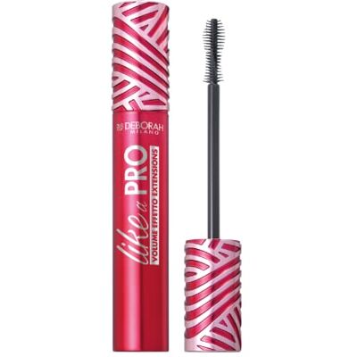 DEBORAH Milano Mascara Like a Pro Effet Lash Extension, mascara noir allongant au fini brillant, brosse en spirale pour une application précise et sans grumeaux, effet faux cils, 12 ml DEBORAH Milano Mascara Like a Pro Effet Lash Extension, mascara noir allongant au fini brillant, brosse en spirale pour une application précise et sans grumeaux, effet faux cils, 12 ml