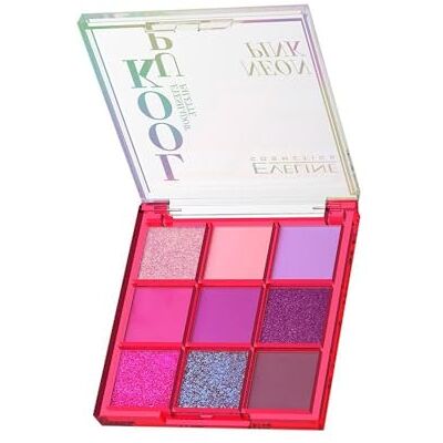 EVELINE COSMETICS Palette de 9 fards à paupières rose fluo EVELINE COSMETICS Palette de 9 fards à paupières rose fluo