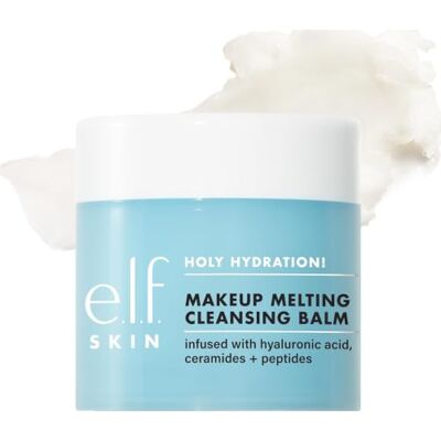 e.l.f. Baume démaquillant fondant SKIN Holy Hydration!, nettoyant visage et démaquillant, enrichi en acide hyaluronique pour hydrater la peau, 100% végan et garanti sans test sur les animaux e.l.f. Baume démaquillant fondant SKIN Holy Hydration!, nettoyant visage et démaquillant, enrichi en acide hyaluronique pour hydrater la peau, 100% végan et garanti sans test sur les animaux