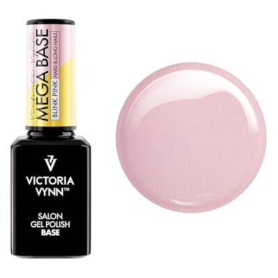 VICTORIA VYNN Mega Base BLINK PINK Vernis Gel Hybride UV Led Pailleté pour Ongles Durs & Longs Rose 15ml VICTORIA VYNN Mega Base BLINK PINK Vernis Gel Hybride UV Led Pailleté pour Ongles Durs & Longs Rose 15ml