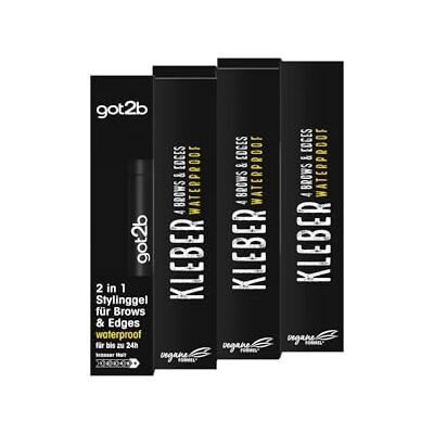 Got2B Brows & Edges Colle étanche, 2 en 1 Brow Gel & Hair Mascara résistant à l'eau et à la transpiration, 24h de tenue, brosse à sourcils pratique Got2B Brows & Edges Colle étanche, 2 en 1 Brow Gel & Hair Mascara résistant à l'eau et à la transpiration, 24h de tenue, brosse à sourcils pratique
