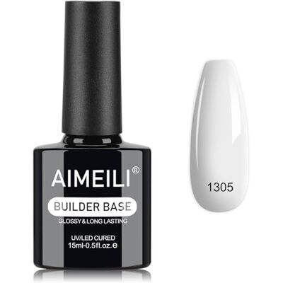 AIMEILI 15ml Gel Construction Ongle UV 8 en 1, Blanc Laiteux Builder Gel Base et Structure pour Extensions, Renforcement et Réparation de Manucure Nail Art 1305 AIMEILI 15ml Gel Construction Ongle UV 8 en 1, Blanc Laiteux Builder Gel Base et Structure pour Extensions, Renforcement et Réparation de Manucure Nail Art 1305