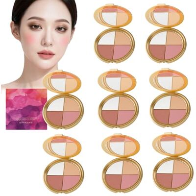 WRANBAO Highlighting Yeux et palettes de joues – Fard à paupières et surligneur 4 en 1 pour blush, soyeux lisse et facile à estomper, poudre de contour naturelle pour joues et yeux (8 pièces) WRANBAO Highlighting Yeux et palettes de joues – Fard à paupières et surligneur 4 en 1 pour blush, soyeux lisse et facile à estomper, poudre de contour naturelle pour joues et yeux (8 pièces)