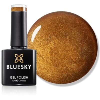 BLUESKY Gel Nail Polish 10ml, Golden Touch MTB01, Gold Metallic Gel Nail Polish for 21 Day Manicure, Requires Curing Under LED UV Nail Lamp BLUESKY Gel Nail Polish 10ml, Golden Touch MTB01, Gold Metallic Gel Nail Polish for 21 Day Manicure, Requires Curing Under LED UV Nail Lamp