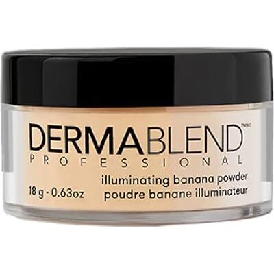 DERMABLEND Poudre libre illuminatrice professionnelle à la banane – Fixe le maquillage du visage et du corps jusqu'à 16 heures – Illumine instantanément le teint – Pour tous les types de peau, tons et DERMABLEND Poudre libre illuminatrice professionnelle à la banane – Fixe le maquillage du visage et du corps jusqu'à 16 heures – Illumine instantanément le teint – Pour tous les types de peau, tons et