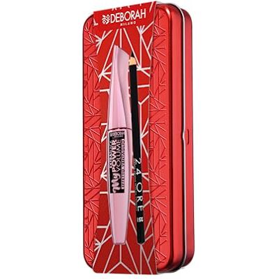 DEBORAH Milano Coffret cadeau pour femme Maquillage pour les yeux en étain, avec mascara My Power Volume et crayon 24 heures 251 noir, 5 DEBORAH Milano Coffret cadeau pour femme Maquillage pour les yeux en étain, avec mascara My Power Volume et crayon 24 heures 251 noir, 5