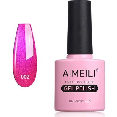AIMEILI Soak Off UV LED Rouge Vernis à Ongles Gel Semi-Permanent Paillette Shimmer Gel Polish Tutti Fruiti (002) 10ml AIMEILI Soak Off UV LED Rouge Vernis à Ongles Gel Semi-Permanent Paillette Shimmer Gel Polish Tutti Fruiti (002) 10ml