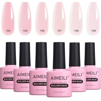 AIMEILI 8 en 1 Builder Base Gel Set 6PCS Naturel Rose Nude, Couche pour Pointes Ongles Solides, Base et Structure pour Extensions, Nail Art Décorations, Réparation de Manucure Kit 37 AIMEILI 8 en 1 Builder Base Gel Set 6PCS Naturel Rose Nude, Couche pour Pointes Ongles Solides, Base et Structure pour Extensions, Nail Art Décorations, Réparation de Manucure Kit 37
