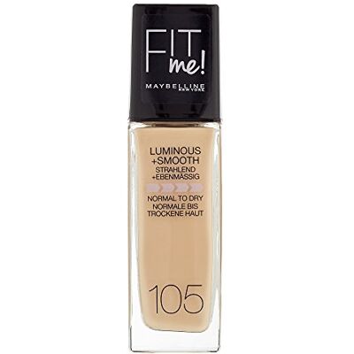 Maybelline New York Make Up, Fit Me! Fond de teint avec SPF 18, pour une peau impeccable, tous types de peau, n°105 Natural Ivory, 30 ml Maybelline New York Make Up, Fit Me! Fond de teint avec SPF 18, pour une peau impeccable, tous types de peau, n°105 Natural Ivory, 30 ml