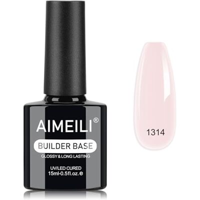 AIMEILI 15ml Gel Construction Ongle UV 8 en 1, Rose Builder Gel Base et Structure pour Extensions, Renforcement et Réparation de Manucure Nail Art 1314 AIMEILI 15ml Gel Construction Ongle UV 8 en 1, Rose Builder Gel Base et Structure pour Extensions, Renforcement et Réparation de Manucure Nail Art 1314