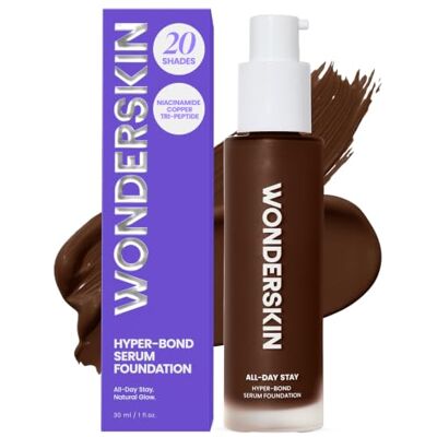 Wonderskin Hyper-Bond Serum Foundation – Waterproof, Afdrukvrij, 24U Langhoudende Make-up met Niacinamide & Hyaluronzuur – Lichte, Natuurlijke Finish, Vegan & Dierproefvrij (Aura) Wonderskin Hyper-Bond Serum Foundation – Waterproof, Afdrukvrij, 24U Langhoudende Make-up met Niacinamide & Hyaluronzuur – Lichte, Natuurlijke Finish, Vegan & Dierproefvrij (Aura)