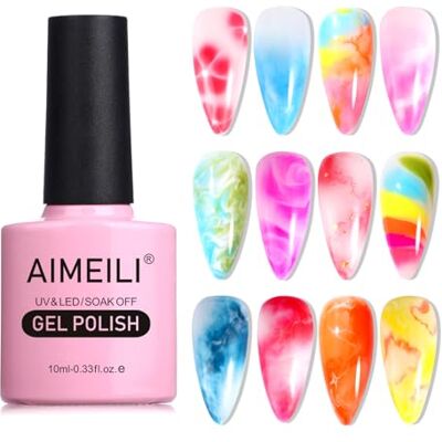 AIMEILI Soak Off UV LED Vernis à Ongles Gel Semi-Permanent Blossom Gel Polish Clear Blooming 10ml AIMEILI Soak Off UV LED Vernis à Ongles Gel Semi-Permanent Blossom Gel Polish Clear Blooming 10ml