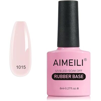 AIMEILI 5 en 1 Rubber Base Coat Vernis Semi Permanent Natural Nu Rose Gel UV LED Renforcement et Réparation de Manucure, Colle de Décorations 8ml (1015) AIMEILI 5 en 1 Rubber Base Coat Vernis Semi Permanent Natural Nu Rose Gel UV LED Renforcement et Réparation de Manucure, Colle de Décorations 8ml (1015)