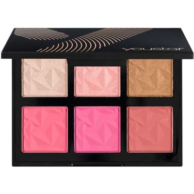 youstar GLAM & GLOW Palette de surligneurs et blush Palette de fards à joues et surligneurs avec miroir, hautement pigmentée, éclat durable, facile à estomper, pour un teint éclatant et un youstar GLAM & GLOW Palette de surligneurs et blush Palette de fards à joues et surligneurs avec miroir, hautement pigmentée, éclat durable, facile à estomper, pour un teint éclatant et un