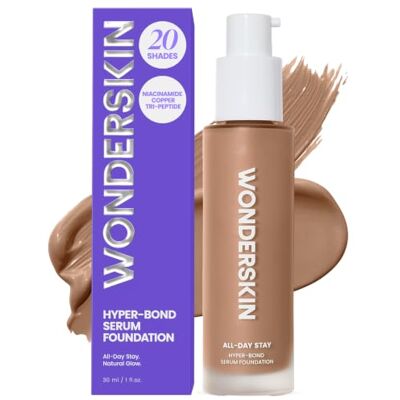 Wonderskin Hyper-Bond Serum Foundation – Waterproof, Afdrukvrij, 24U Langhoudende Make-up met Niacinamide & Hyaluronzuur – Lichte, Natuurlijke Finish, Vegan & Dierproefvrij (Mood) Wonderskin Hyper-Bond Serum Foundation – Waterproof, Afdrukvrij, 24U Langhoudende Make-up met Niacinamide & Hyaluronzuur – Lichte, Natuurlijke Finish, Vegan & Dierproefvrij (Mood)