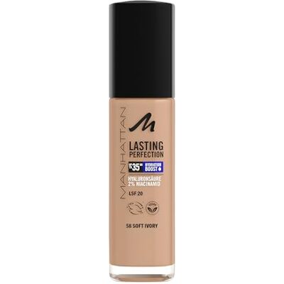 Manhattan Lasting Perfection 35 HR Maquillage Liquide Ultra Longue Tenue Couleur 58 Soft Ivory Manhattan Lasting Perfection 35 HR Maquillage Liquide Ultra Longue Tenue Couleur 58 Soft Ivory