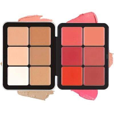 Horuili ® Palette de correcteurs et de maquillage, 12 couleurs, blush, correcteur et crème contouring, palette durable (couleur-2) Horuili ® Palette de correcteurs et de maquillage, 12 couleurs, blush, correcteur et crème contouring, palette durable (couleur-2)