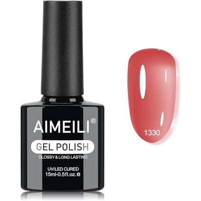AIMEILI 15ml Vernis Gel Semi Permanent Rose Nude Clair, Vernis à Ongles Gelée de Cristal UV LED Salon de Manucure DIY Home 1330 AIMEILI 15ml Vernis Gel Semi Permanent Rose Nude Clair, Vernis à Ongles Gelée de Cristal UV LED Salon de Manucure DIY Home 1330