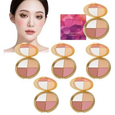 WRANBAO Highlighting Yeux et palettes de joues – Fard à paupières et surligneur 4 en 1 pour blush, soyeux lisse et facile à estomper, poudre de contour naturelle pour joues et yeux (6 pièces) WRANBAO Highlighting Yeux et palettes de joues – Fard à paupières et surligneur 4 en 1 pour blush, soyeux lisse et facile à estomper, poudre de contour naturelle pour joues et yeux (6 pièces)