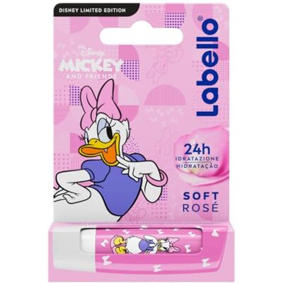 Labello Soft Rosé Disney Limited Edition 4.8 g, Baume à lèvres coloré avec drôle design avec Daisy Duck, Burrocacao enfants 3+ hydratant jusqu'à 24 heures, Burrocacao lèvres sans huiles minérales Labello Soft Rosé Disney Limited Edition 4.8 g, Baume à lèvres coloré avec drôle design avec Daisy Duck, Burrocacao enfants 3+ hydratant jusqu'à 24 heures, Burrocacao lèvres sans huiles minérales