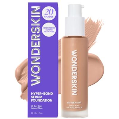 Wonderskin Hyper-Bond Serum Foundation – Waterproof, Afdrukvrij, 24U Langhoudende Make-up met Niacinamide & Hyaluronzuur – Lichte, Natuurlijke Finish, Vegan & Dierproefvrij (Nova) Wonderskin Hyper-Bond Serum Foundation – Waterproof, Afdrukvrij, 24U Langhoudende Make-up met Niacinamide & Hyaluronzuur – Lichte, Natuurlijke Finish, Vegan & Dierproefvrij (Nova)