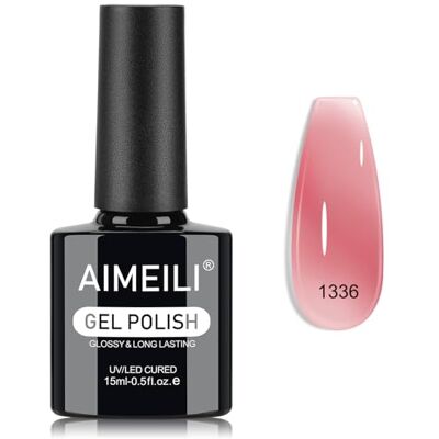 AIMEILI 15ml Vernis Gel Semi Permanent Rose Nude Clair, Vernis à Ongles Gelée de Cristal UV LED Salon de Manucure DIY Home 1336 AIMEILI 15ml Vernis Gel Semi Permanent Rose Nude Clair, Vernis à Ongles Gelée de Cristal UV LED Salon de Manucure DIY Home 1336