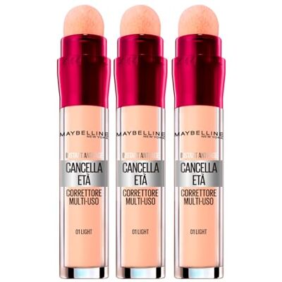 Maybelline 3 x New York L'âge Anticernes Liquide Multifonction Couleur 01 Lumière 3 Correcteurs Maybelline 3 x New York L'âge Anticernes Liquide Multifonction Couleur 01 Lumière 3 Correcteurs