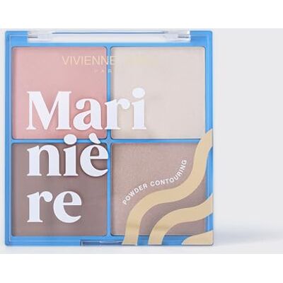 Vivienne Sabó Powder Face Contouring Palette Marinière Palette 4 en 1 avec sculpteur, bronzant, blush & surligneur, textures poudrées, faciles à estomper pour des contours naturels et une lueur Vivienne Sabó Powder Face Contouring Palette Marinière Palette 4 en 1 avec sculpteur, bronzant, blush & surligneur, textures poudrées, faciles à estomper pour des contours naturels et une lueur