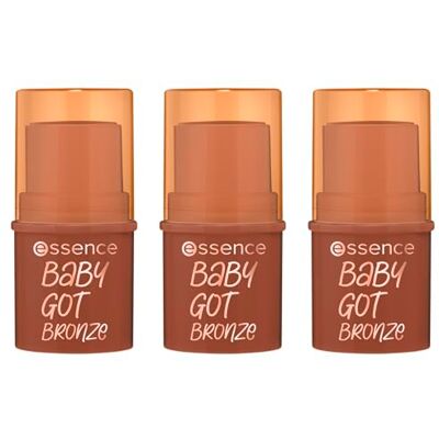 Essence Cosmetics essence baby got bronze bronzing stick n° 40, marron, naturel, frais, végétalien, sans conservateur, sans paraben, sans particules de microplastique, 3 x 5,5 g Essence Cosmetics essence baby got bronze bronzing stick n° 40, marron, naturel, frais, végétalien, sans conservateur, sans paraben, sans particules de microplastique, 3 x 5,5 g