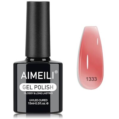 AIMEILI 15ml Vernis Gel Semi Permanent Rose Nude Clair, Vernis à Ongles Gelée de Cristal UV LED Salon de Manucure DIY Home 1333 AIMEILI 15ml Vernis Gel Semi Permanent Rose Nude Clair, Vernis à Ongles Gelée de Cristal UV LED Salon de Manucure DIY Home 1333