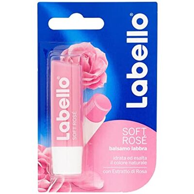 Labello Soft Rosé Baume Lèvres Hydratant Burrocacao Rosé avec Extrait de Rose et Huiles Naturelles Nutritives pour 24h 3 Bâtons Labello Soft Rosé Baume Lèvres Hydratant Burrocacao Rosé avec Extrait de Rose et Huiles Naturelles Nutritives pour 24h 3 Bâtons