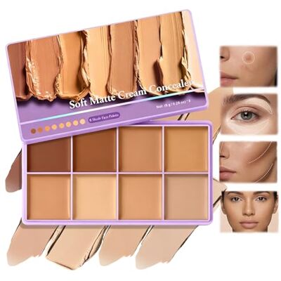 KTouler Palette de correcteurs 8 nuances Soft Matte Cream Correcteur de couleur Crème couvrante Haut pouvoir couvrant longue durée Imperméable pour le maquillage des peaux matures KTouler Palette de correcteurs 8 nuances Soft Matte Cream Correcteur de couleur Crème couvrante Haut pouvoir couvrant longue durée Imperméable pour le maquillage des peaux matures