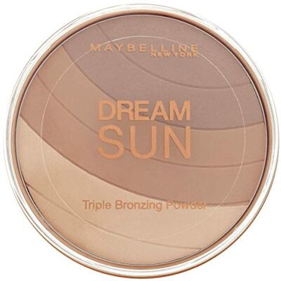 Maybelline New York Dream Sun Bronzer Brunette 02 / Poudre bronzante en trois tons de marron assortis pour un bronzage naturel sur le visage 1 x 16 g Maybelline New York Dream Sun Bronzer Brunette 02 / Poudre bronzante en trois tons de marron assortis pour un bronzage naturel sur le visage 1 x 16 g