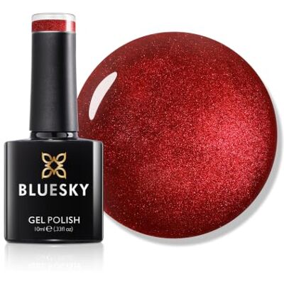 BLUESKY Gel Nail Polish 10ml, Pedal To The Metal MTB02, Red Metallic Gel Nail Polish for 21 Day Manicure, Requires Curing Under LED UV Nail Lamp BLUESKY Gel Nail Polish 10ml, Pedal To The Metal MTB02, Red Metallic Gel Nail Polish for 21 Day Manicure, Requires Curing Under LED UV Nail Lamp