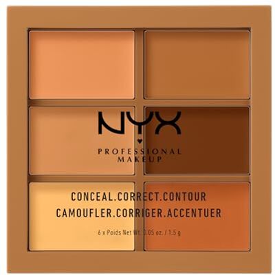 NYX PROFESSIONAL MAKEUP Dissimule, correct, palette de contours, avec six nuances dans chaque lot, textures crémeuses, ombre : profond NYX PROFESSIONAL MAKEUP Dissimule, correct, palette de contours, avec six nuances dans chaque lot, textures crémeuses, ombre : profond