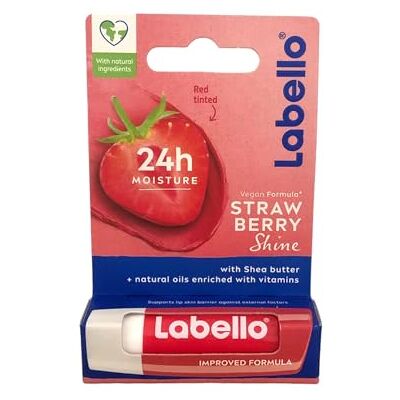 Labello fruity Shine Strawberry Lip Balm SPF 10 by Labello fruity Shine Strawberry Lip Balm SPF 10 by