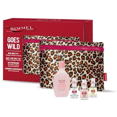 Rimmel London, Goes Wild Coffret cadeau pour femme avec vernis 60 Seconds Super Shine 315 Queen of Tarts + base mains 2 en 1 + huile réparatrice et dissolvant renforçant Rimmel London, Goes Wild Coffret cadeau pour femme avec vernis 60 Seconds Super Shine 315 Queen of Tarts + base mains 2 en 1 + huile réparatrice et dissolvant renforçant