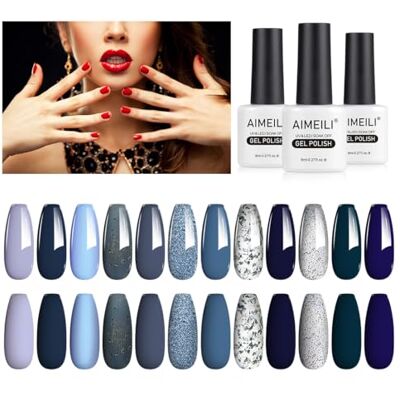 AIMEILI Vernis Semi Permanent 12 Couleurs Vernis à Ongles UV LED Soak Off Gel Nail Polish Set 8ml Kit 13 AIMEILI Vernis Semi Permanent 12 Couleurs Vernis à Ongles UV LED Soak Off Gel Nail Polish Set 8ml Kit 13