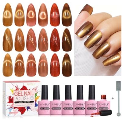 AIMEILI 10ML Gel Magnétique Vernis à Ongles avec Tige Magnétique 6pcs Céramique Œil de Chat Gel Vernis à Ongles UV LED Nail Art Manucure Pédicure Facile à Appliquer 68 AIMEILI 10ML Gel Magnétique Vernis à Ongles avec Tige Magnétique 6pcs Céramique Œil de Chat Gel Vernis à Ongles UV LED Nail Art Manucure Pédicure Facile à Appliquer 68